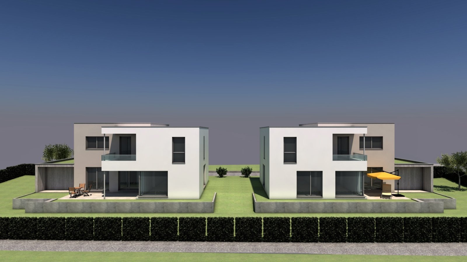 Baugrundstück mit Planung für zwei Einfamilienhäuser (Doppelhaus-Variante)