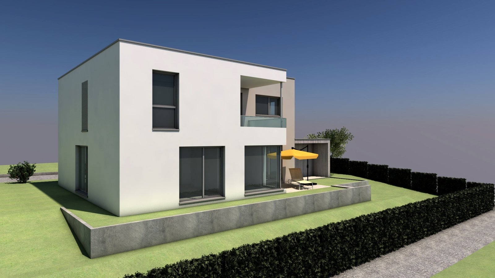 Baugrundstück mit Planung für zwei Einfamilienhäuser (Doppelhaus-Variante)