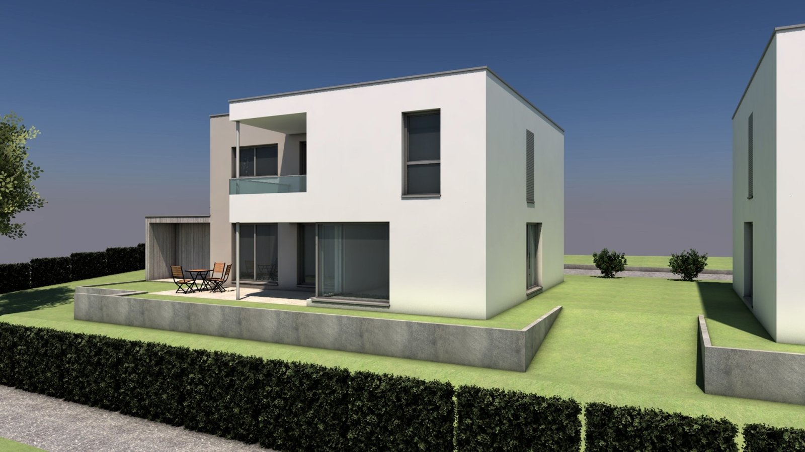 Baugrundstück mit Planung für zwei Einfamilienhäuser (Doppelhaus-Variante)