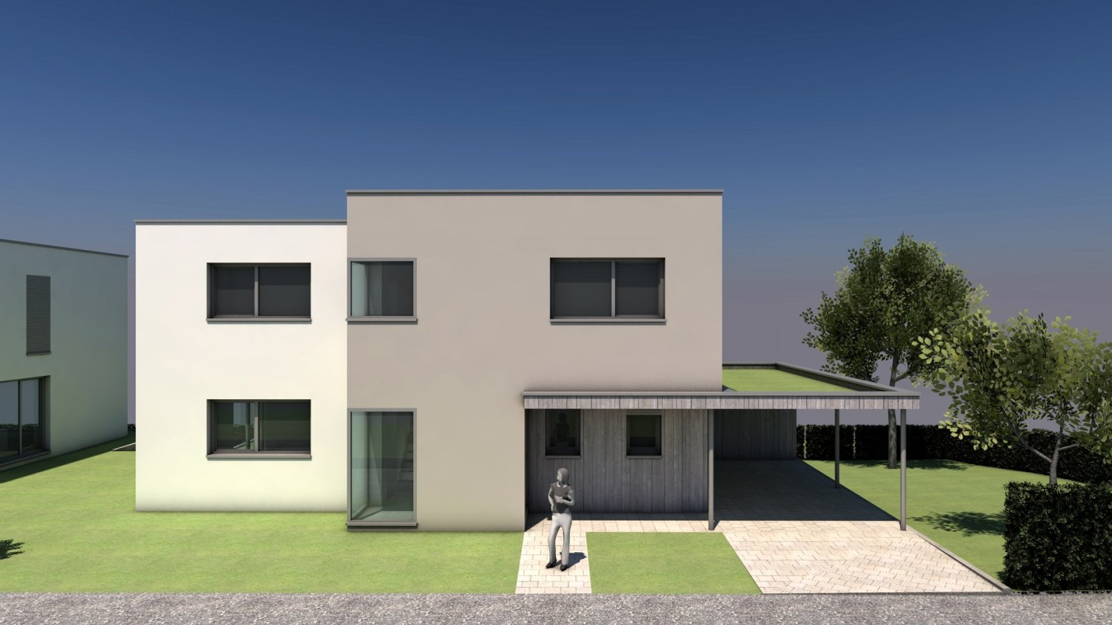 Baugrundstück mit Planung für zwei Einfamilienhäuser (Doppelhaus-Variante)