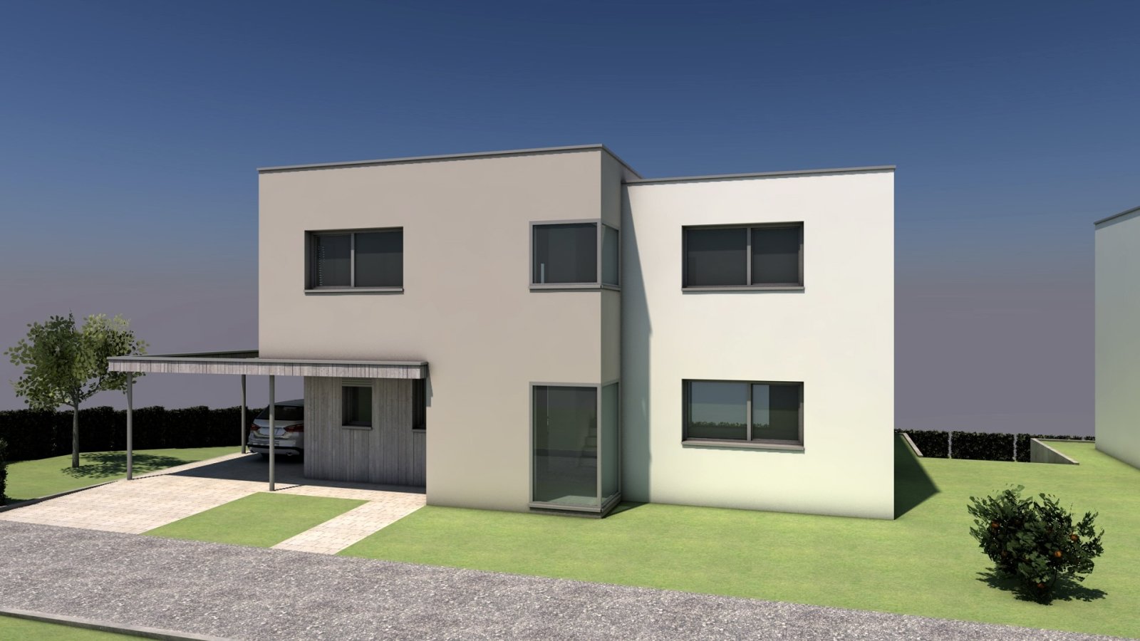 Baugrundstück mit Planung für zwei Einfamilienhäuser (Doppelhaus-Variante)