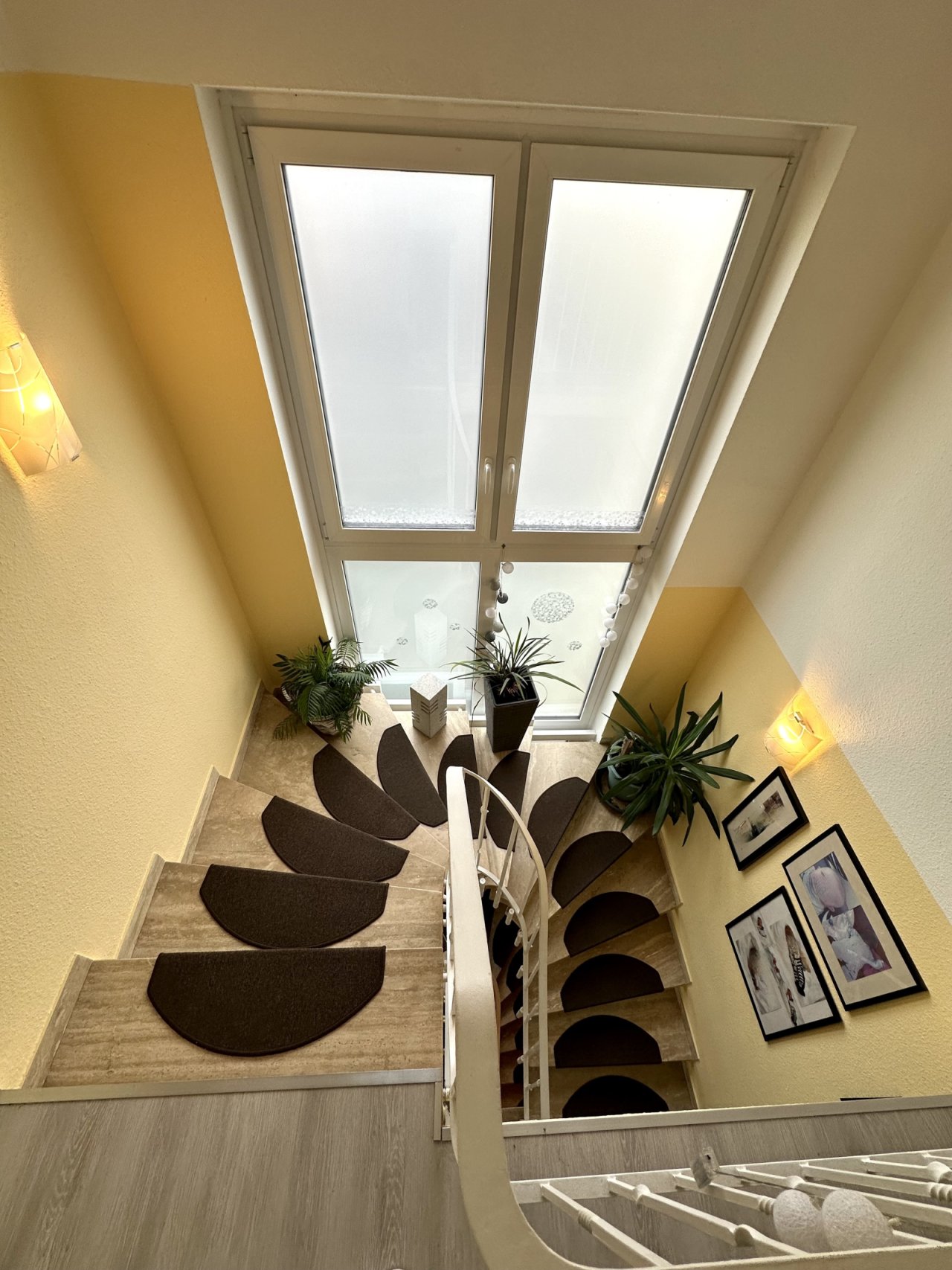 Lichtdurchflutete Wohlfühl-Treppe mit eleganter Wendelführung und natürlicher Raumgestaltung