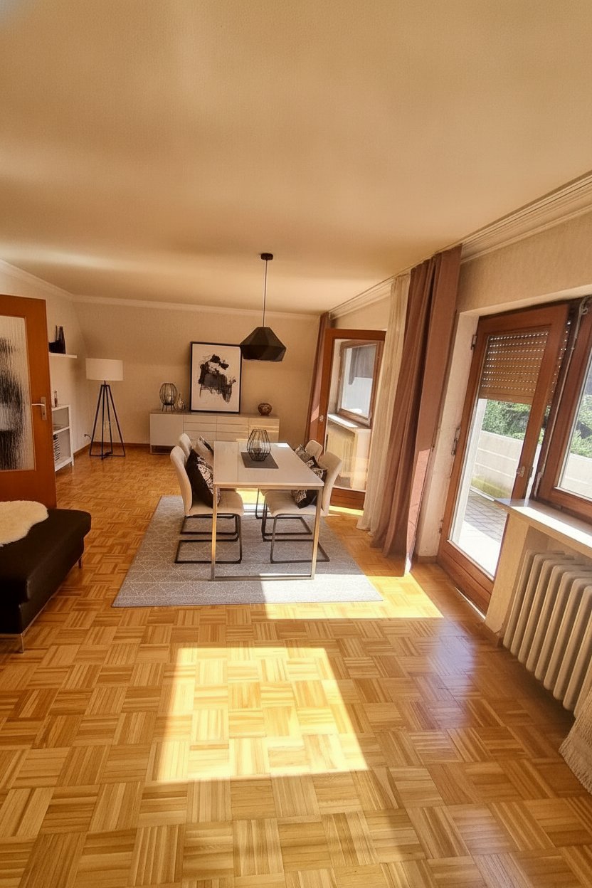 Licht durchflutetes Wohn- und Esszimmer mit direktem Terrassenzugang