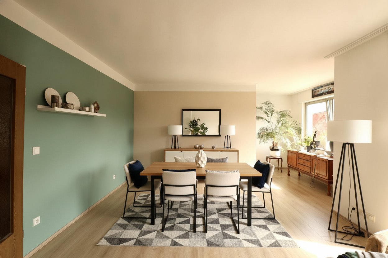 Loft-Schlafzimmer mit offener Raumgestaltung und Tageslicht