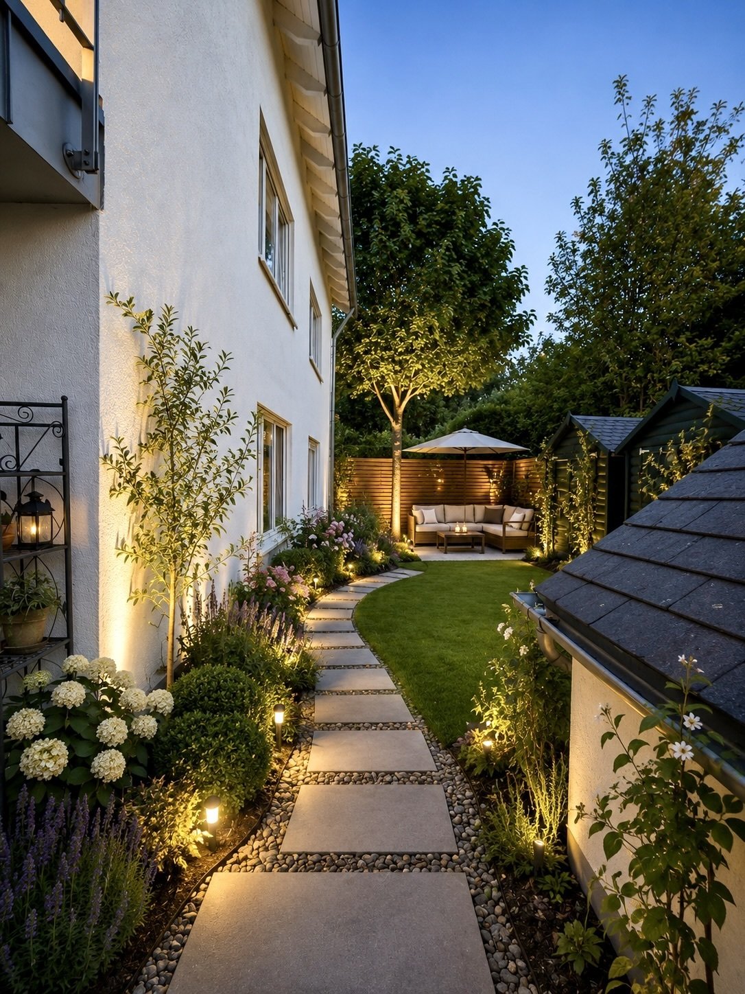 Moderner Garten zur Mitbenutzung