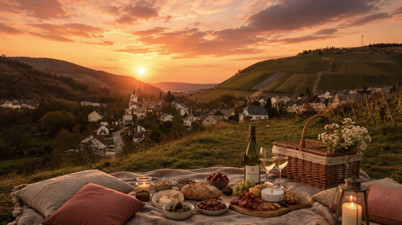 Traumhafte Aussicht auf Weinberge und Tal Traumhafte Aussicht auf Weinberge und Tal