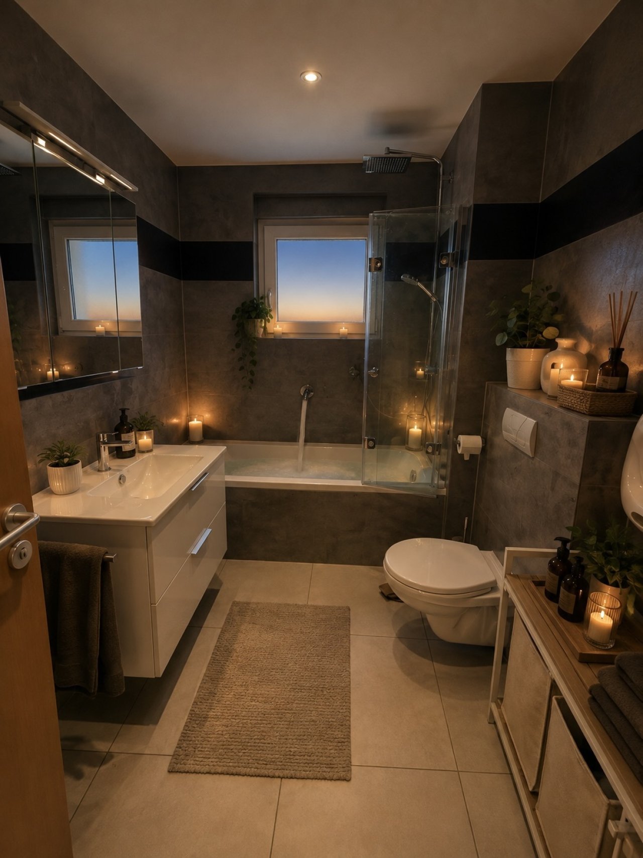 Hauptbad mit Badewanne und Fenster (saniert) Hauptbad mit Badewanne und Fenster (saniert)
