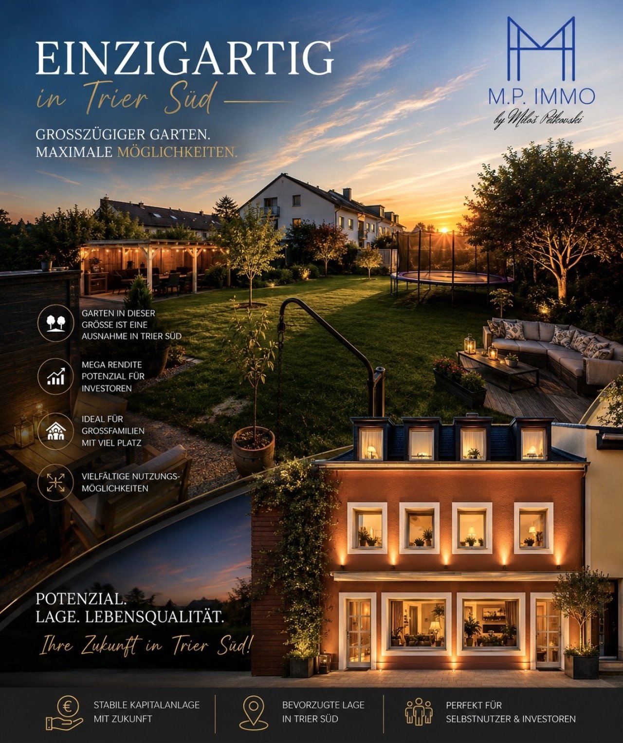 **Exklusiver Außenbereich mit Terrasse, Lounge-Zone und professioneller Gartenbeleuchtung** **Exklusiver Außenbereich mit Terrasse, Lounge-Zone und professioneller Gartenbeleuchtung**