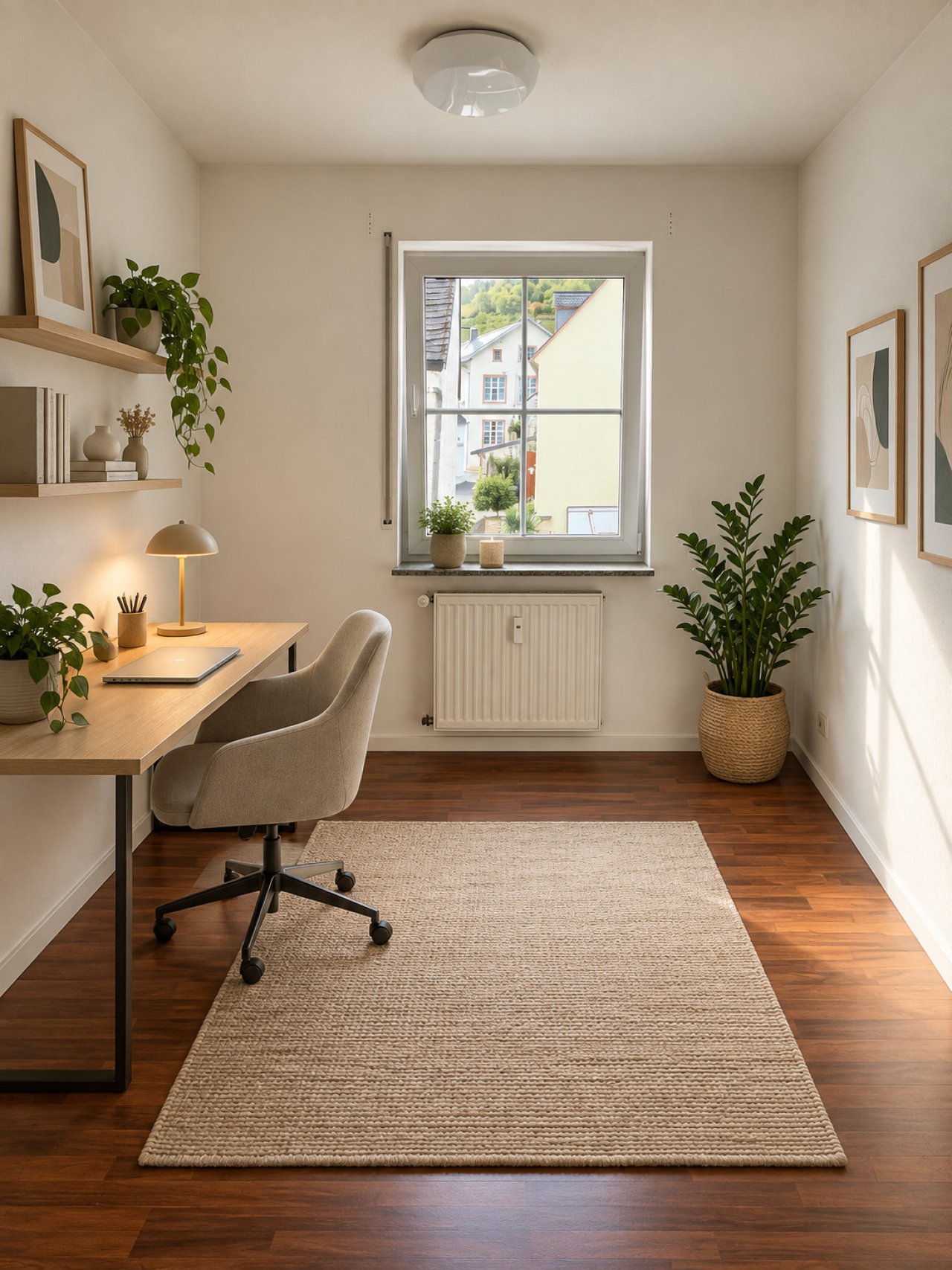 Funktionales Arbeitszimmer mit optimaler Raumnutzung und Tageslichtfenster Funktionales Arbeitszimmer mit optimaler Raumnutzung und Tageslichtfenster