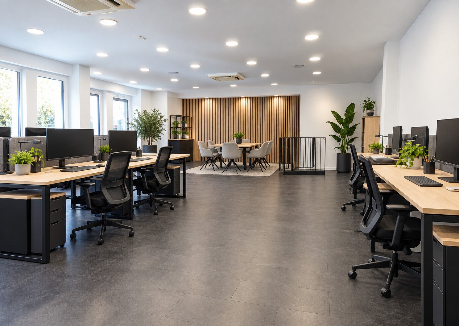 Modernes Bürokonzept mit flexibler Raumaufteilung und professioneller Ausstattung Modernes Bürokonzept mit flexibler Raumaufteilung und professioneller Ausstattung