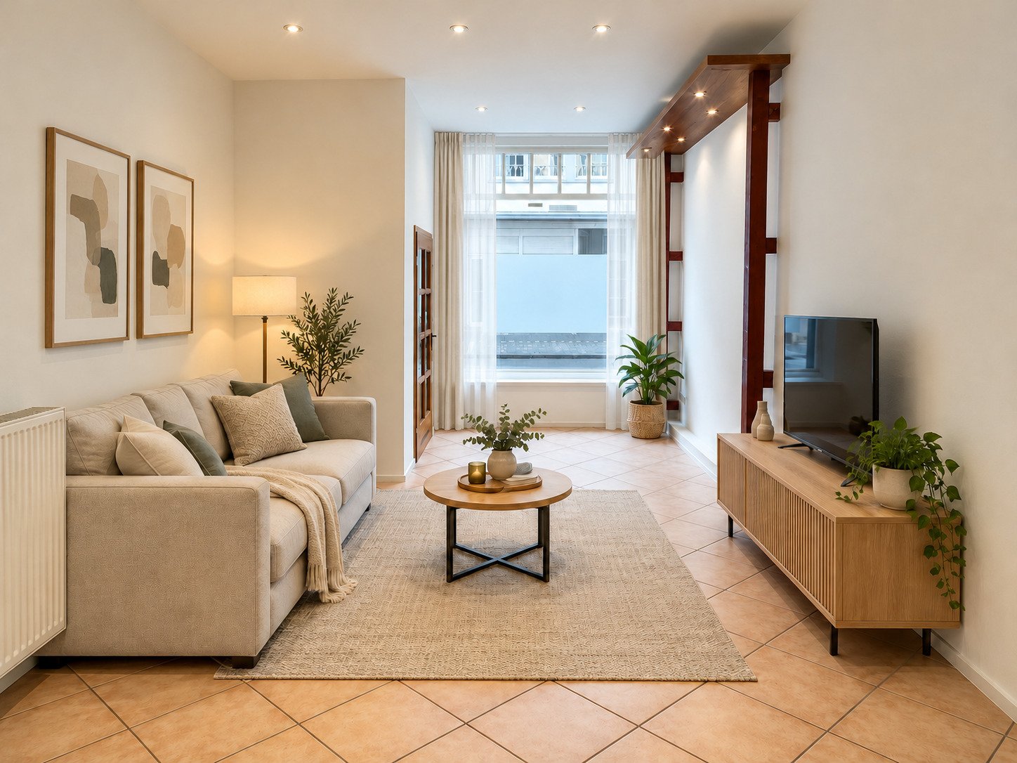 Wohnbereich mit Meerblick und durchdachtem Raumkonzept